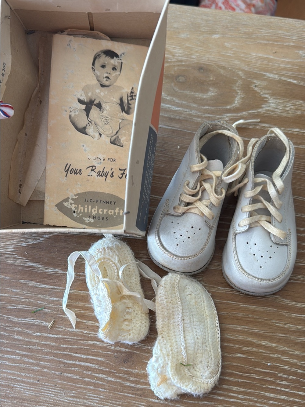 Vintage JCPenney Baby shoes with original box and insert
